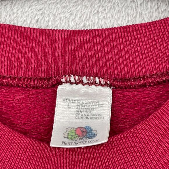 Vtg Colorado Sweatshirt Adult L Red The Last Great Place Log Cabin Western 90s - Picture 6 of 14